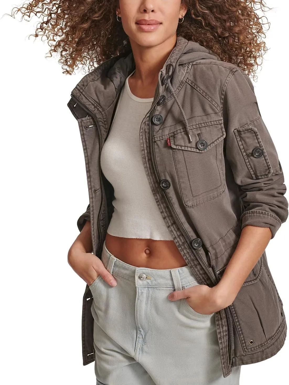 Levi's Women's Lightweight Cotton Military Jacket (Standard & Plus Sizes)