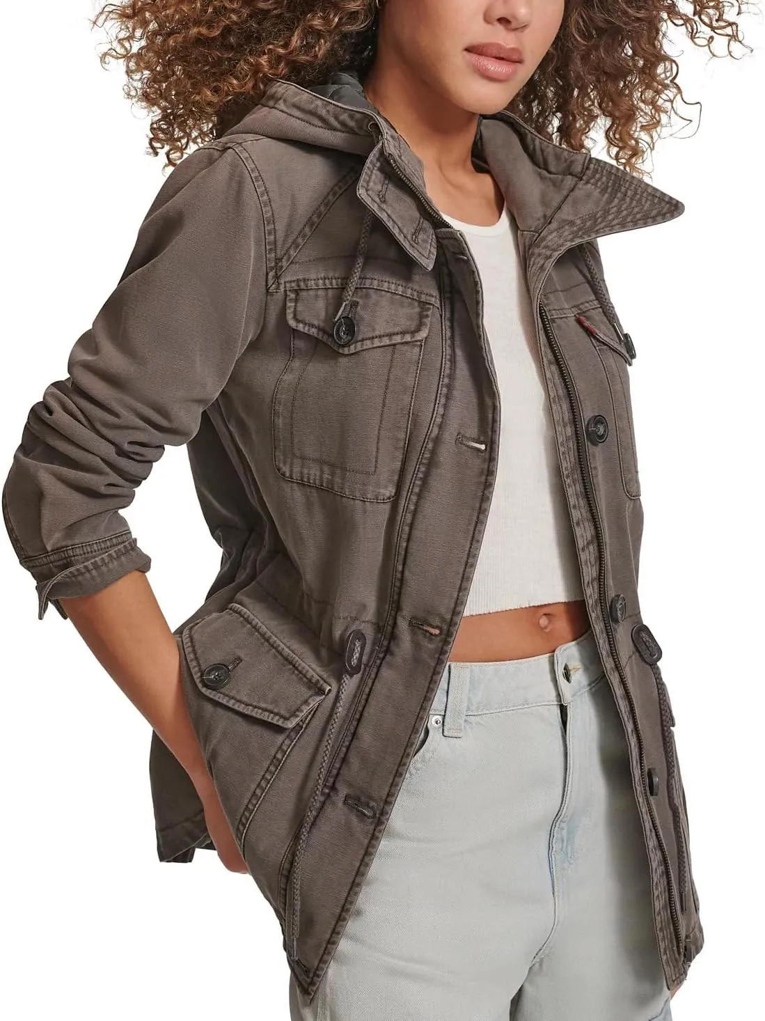 Levi's Women's Lightweight Cotton Military Jacket (Standard & Plus Sizes)