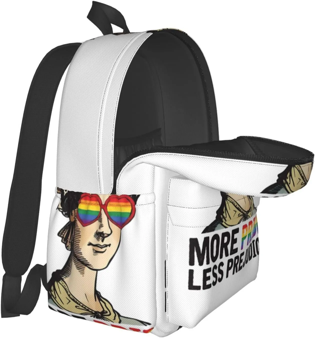Lgbt Pride Rainbow Gay More Pride Less Prejudice Proud Ally Laptop Backpack Shoulder Bag Laptop Pack Travel Backpacks Commuter Back Pack Casual Daypack Bags With Side Pockets