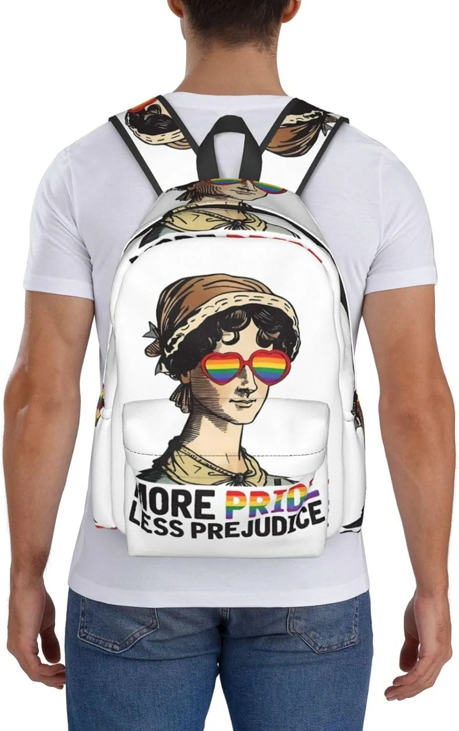 Lgbt Pride Rainbow Gay More Pride Less Prejudice Proud Ally Laptop Backpack Shoulder Bag Laptop Pack Travel Backpacks Commuter Back Pack Casual Daypack Bags With Side Pockets