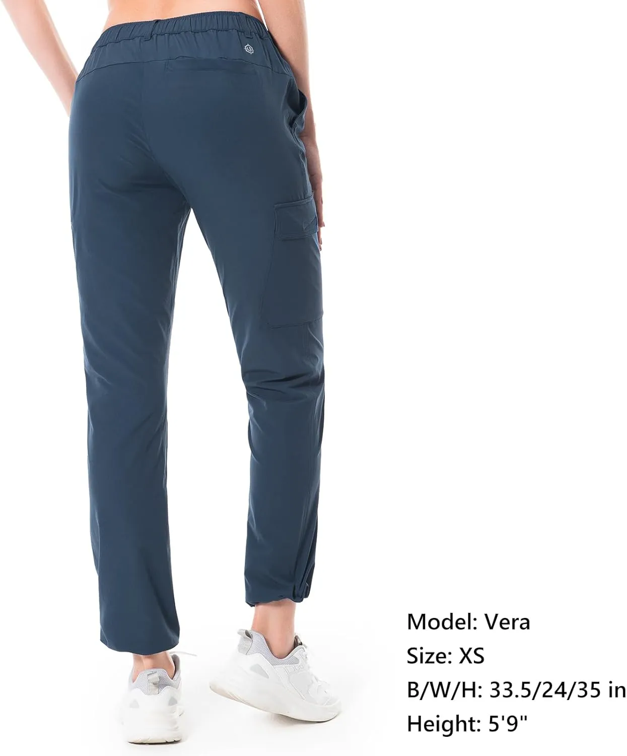 Lightbare Women’s Lightweight Cargo Hiking Pants with Elastic Waistband Quick Dry Stretchy Water Resistant UPF 50  Outdoor