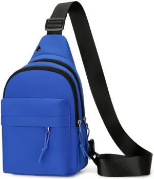 Lightweight Chest Sling Bag Small Crossbody Shoulder Fanny Packs Casual Daypack for Men Women Widened Strap(Blue)