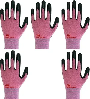 Lightweight Nitrile Work Gloves, Foam Coated, Smart Touch, 5 Pairs(Medium, Pink)