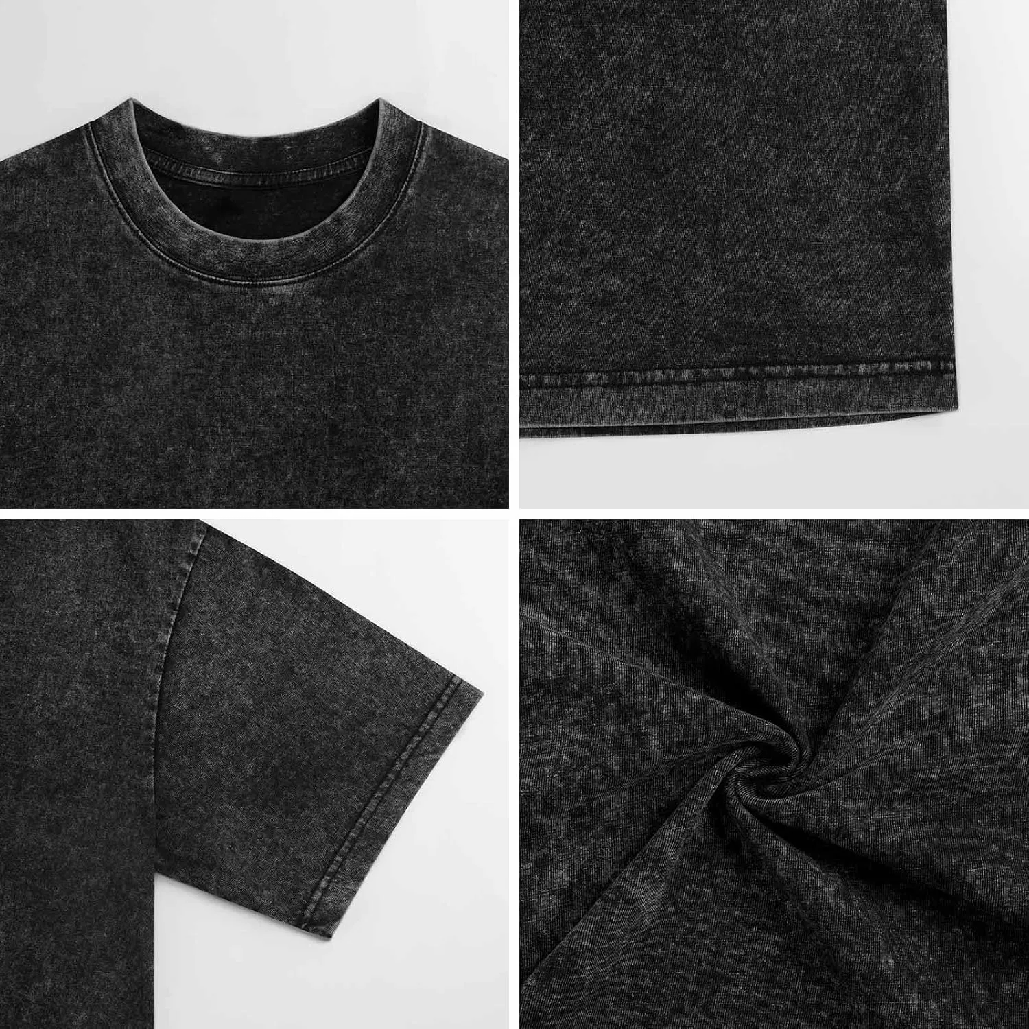 Lightweight Retro Oversized Cotton T-Shirts Unique Shirt Crew Neck Tops