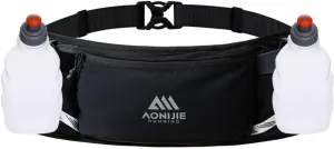 Lightweight Sports Waist Bag Running Belt Fanny Pack Fit for Waistline 58-118cm Pocket can Hold 250ML Water Bottle (Black with 2 * 250ML)