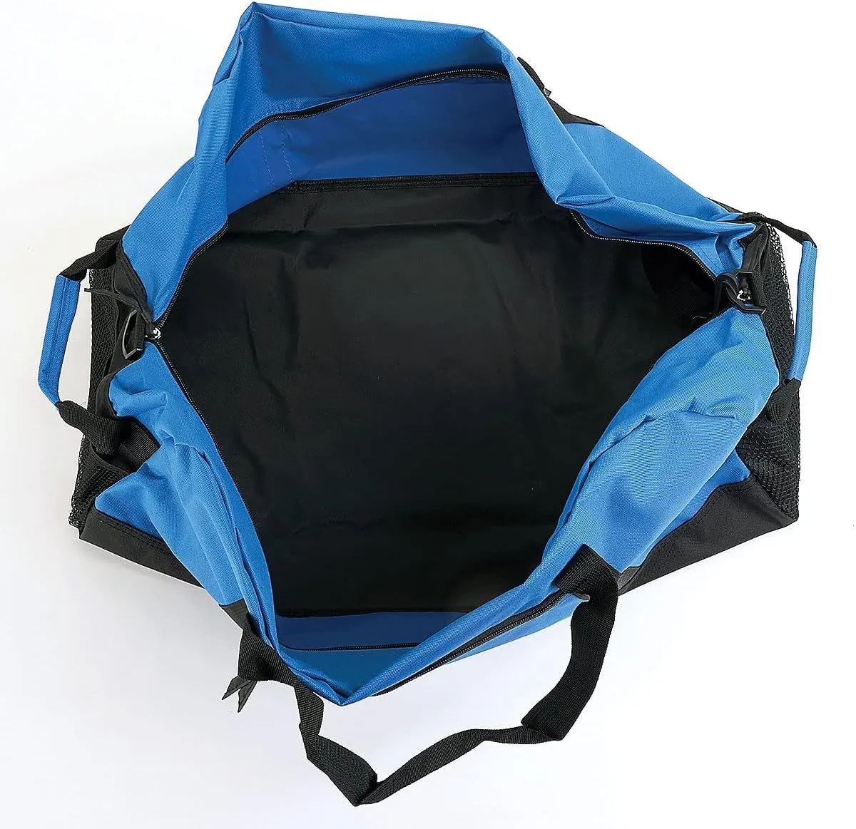 Lillian Vernon Blue and Black Personalized Medium Duffel Bag for Kids - Sports Bag, Luggage, Activities 11" x 12" x 23"W