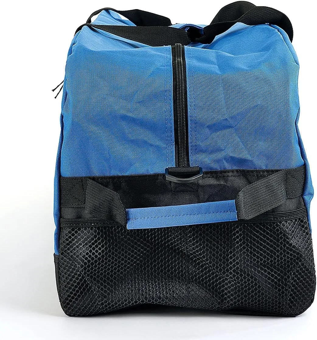 Lillian Vernon Blue and Black Personalized Medium Duffel Bag for Kids - Sports Bag, Luggage, Activities 11" x 12" x 23"W