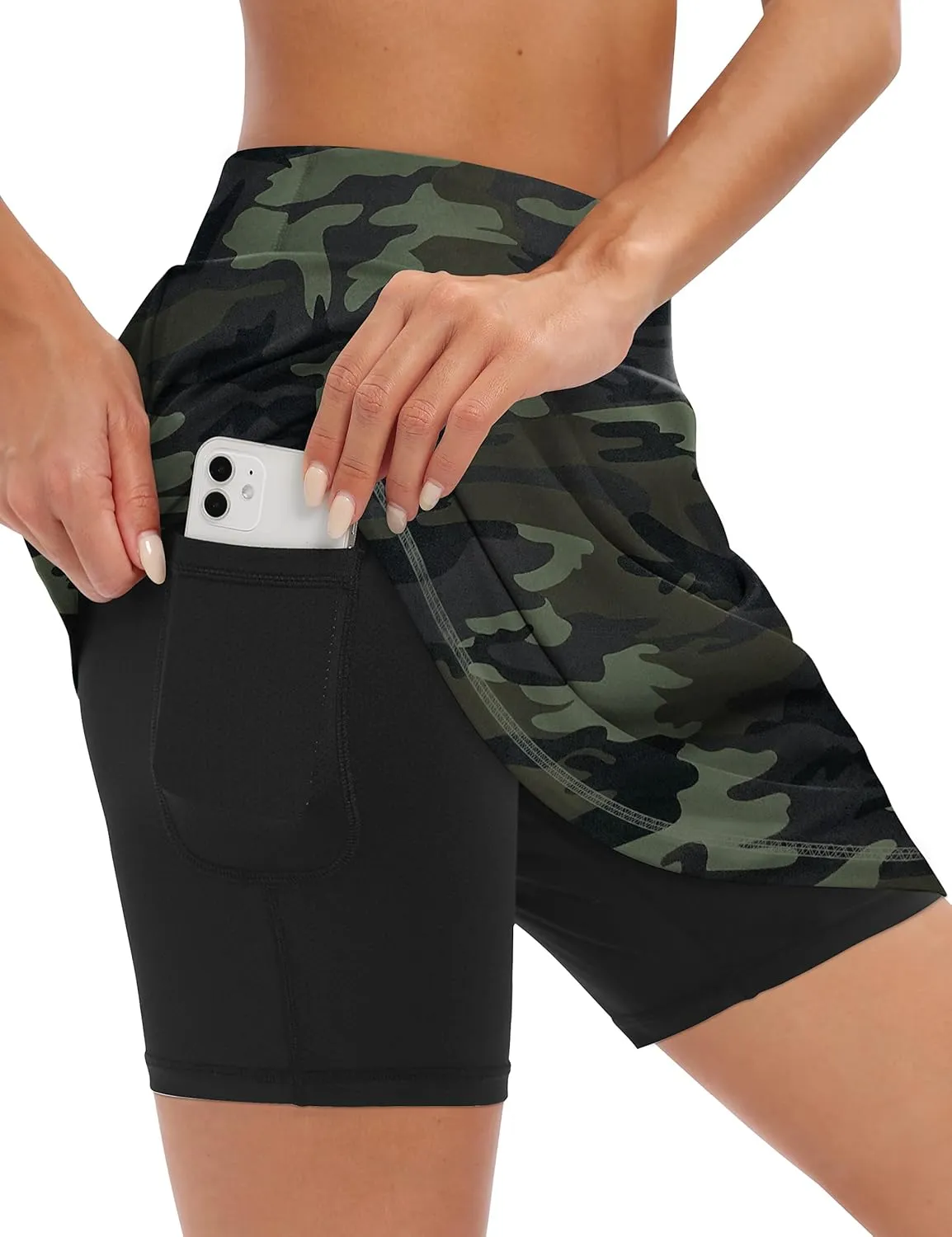 LouKeith 19" Knee Length Skorts Skirts for Women Tennis Skirts Athletic Golf Skorts Casual Workout Skirt with Shorts Pockets
