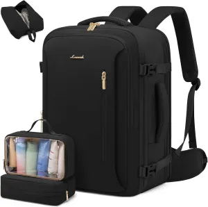 LOVEVOOK Travel Backpack For Women with Waist Strap, 50L Carry On Backpack Luggage Flight Approved,TSA Personal ltem Travel Bag Essentials Fits 18 Inch Laptop,Weekender Daypack with 3 Packing Cubes