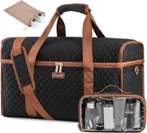 LOVEVOOK Travel Duffle Bag, Weekender Bags For Women, Carry On Duffel Bags For Airplanes, Overnight Bag With Toiletry Bag, Hospital Bag for Labor and Delivery, Yoga Gym Bag with Wet Pocket, 3Pcs Set