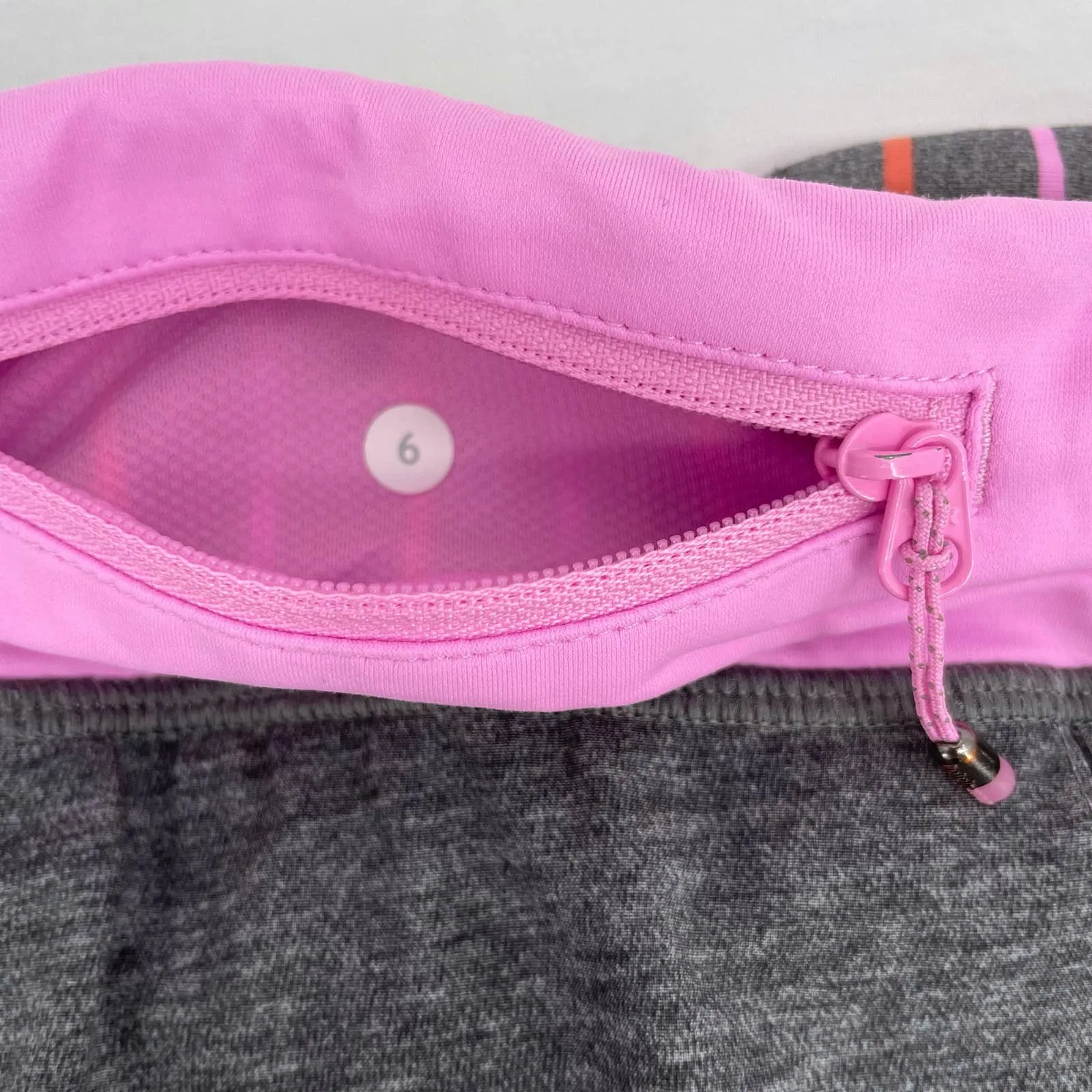 Lululemon Pace Rival II Skirt Heathered Deep Coal Tennis Skort Gray Grey Pink Size 6