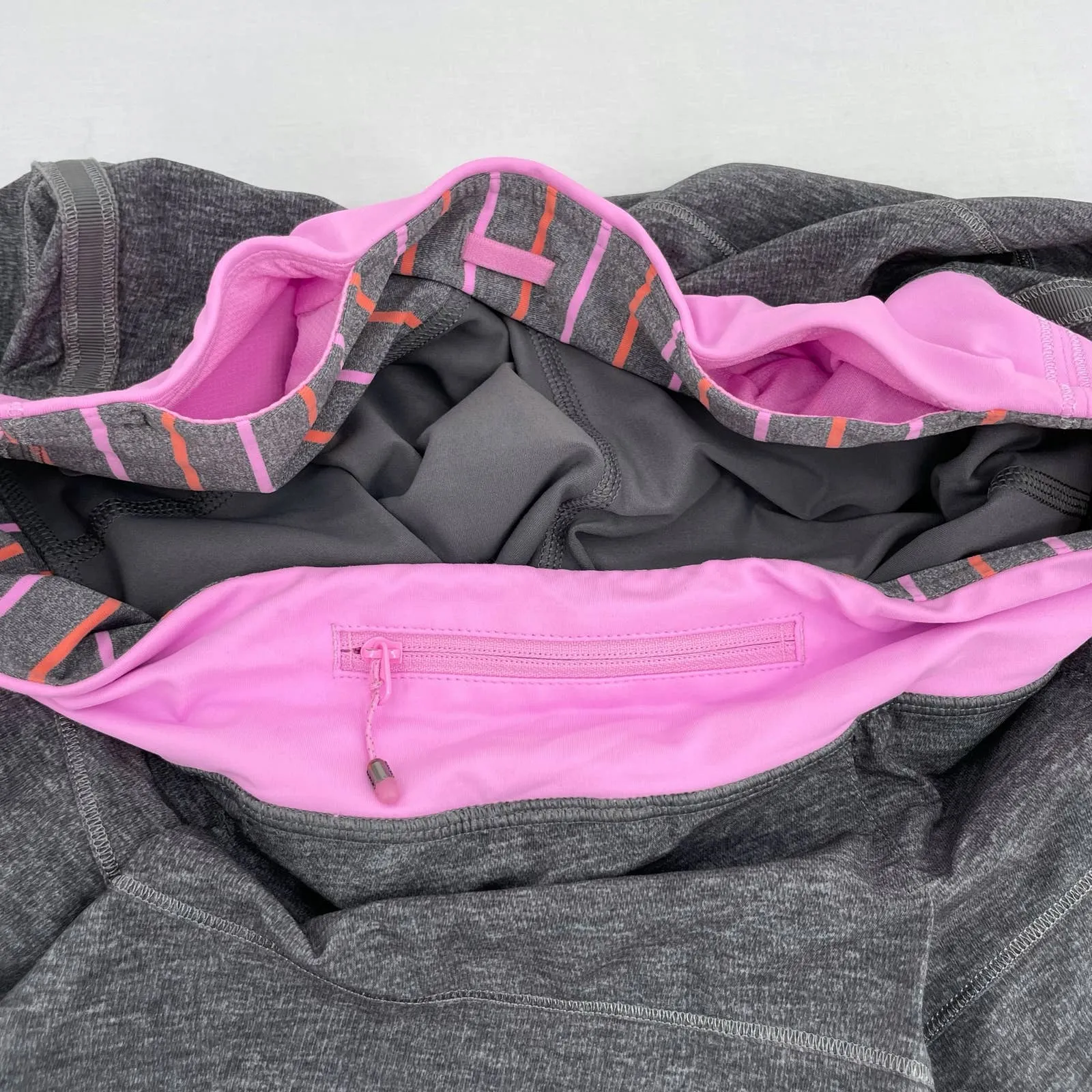 Lululemon Pace Rival II Skirt Heathered Deep Coal Tennis Skort Gray Grey Pink Size 6