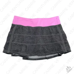 Lululemon Pace Rival II Skirt Heathered Deep Coal Tennis Skort Gray Grey Pink Size 6