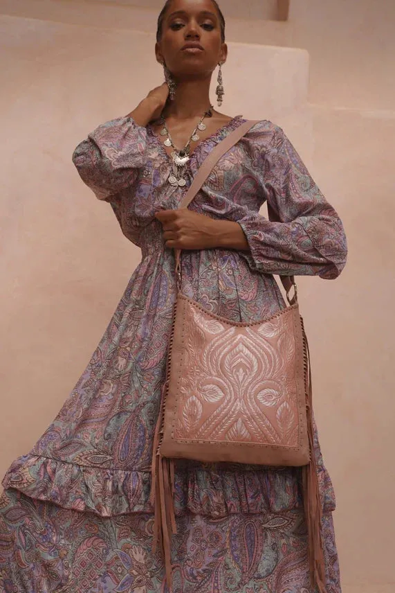 Luna Shimmer Shoulder Bag Metallic Pink/Silver