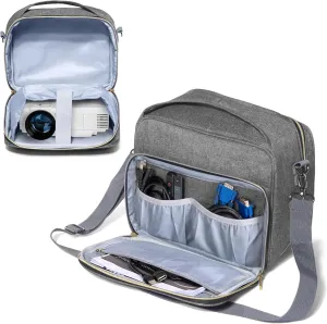 LUXJA Mini Projector Case Compatible with DR.J/QKK, Portable Projector Carrying Bag for Mini Projector and Accessories, Gray
