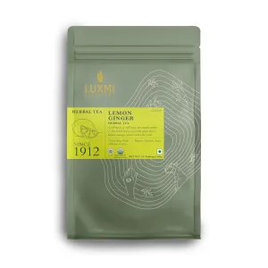Luxmi Estates - Organic Lemon Ginger Tea - 50 Tea Bags | With Lemon Peel, Ginger, Lemongrass and Licorice | Soothes Your Throat and Uplits Your Mood | | Gift for Mom | Mothers day gift | Gift for her