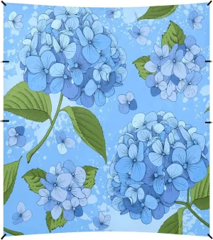 Luxury Hydrangea Blue Beach Tent Camping Sun Shelters Portable Outdoor Canopy Sun Shade for Camping Trips Fishing Backyard Fun or Picnics Easy Setup with Carrying Bag