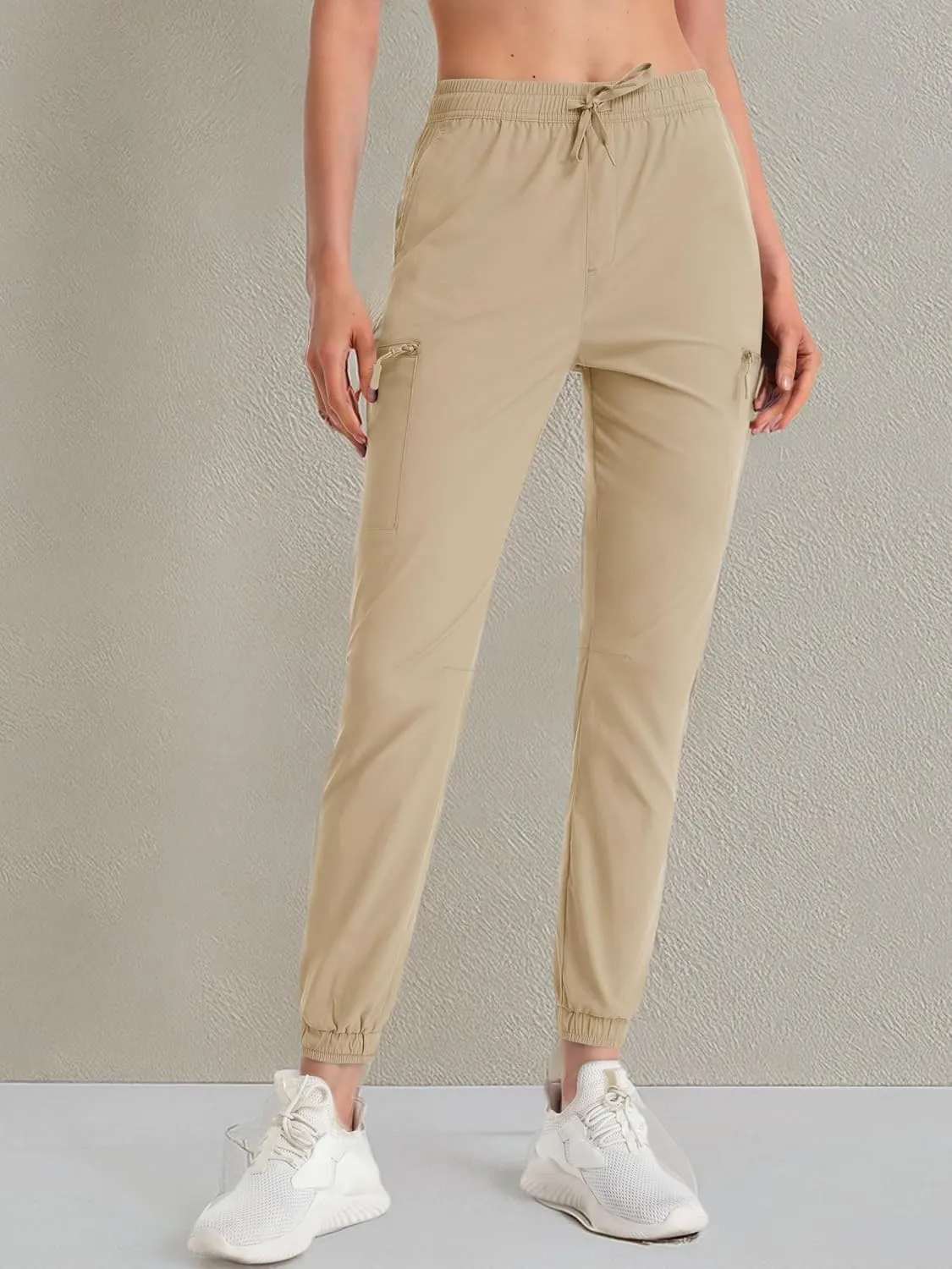 MAGCOMSEN Women's Hiking Cargo Pants Lightweight Quick Dry Water Resistant Jogger Zipper Pockets Outdoor Athletic Casual