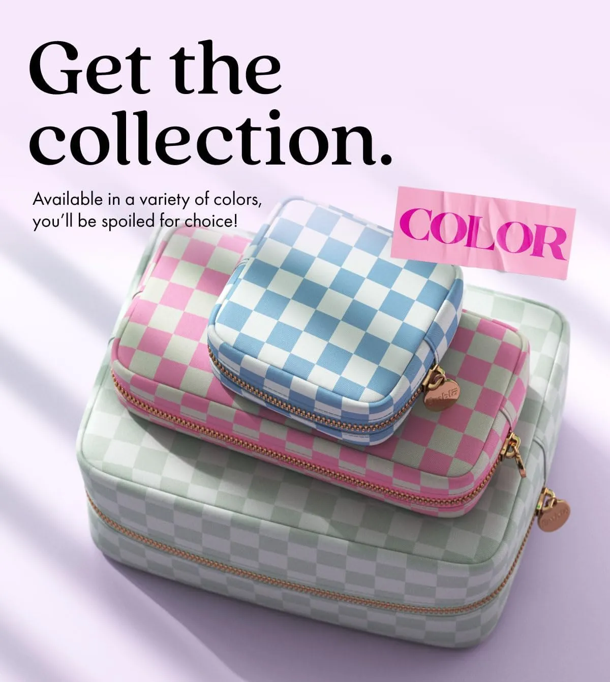 Makeup Bag Travel Cosmetics Pouch and Toiletry Bag, Nylon Zipper Pouch Purse, Cute Make Up Organizer Storage Tote for Women Girls, Travel Skincare Case, Large Makeup Case, Chocolate Sand Checkered