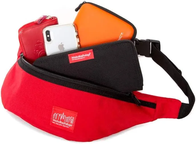 Manhattan Portage Brooklyn Bridge Waist Bag (RED, men, women, water resistant, cross body, waist, buckle closure, 1000D)