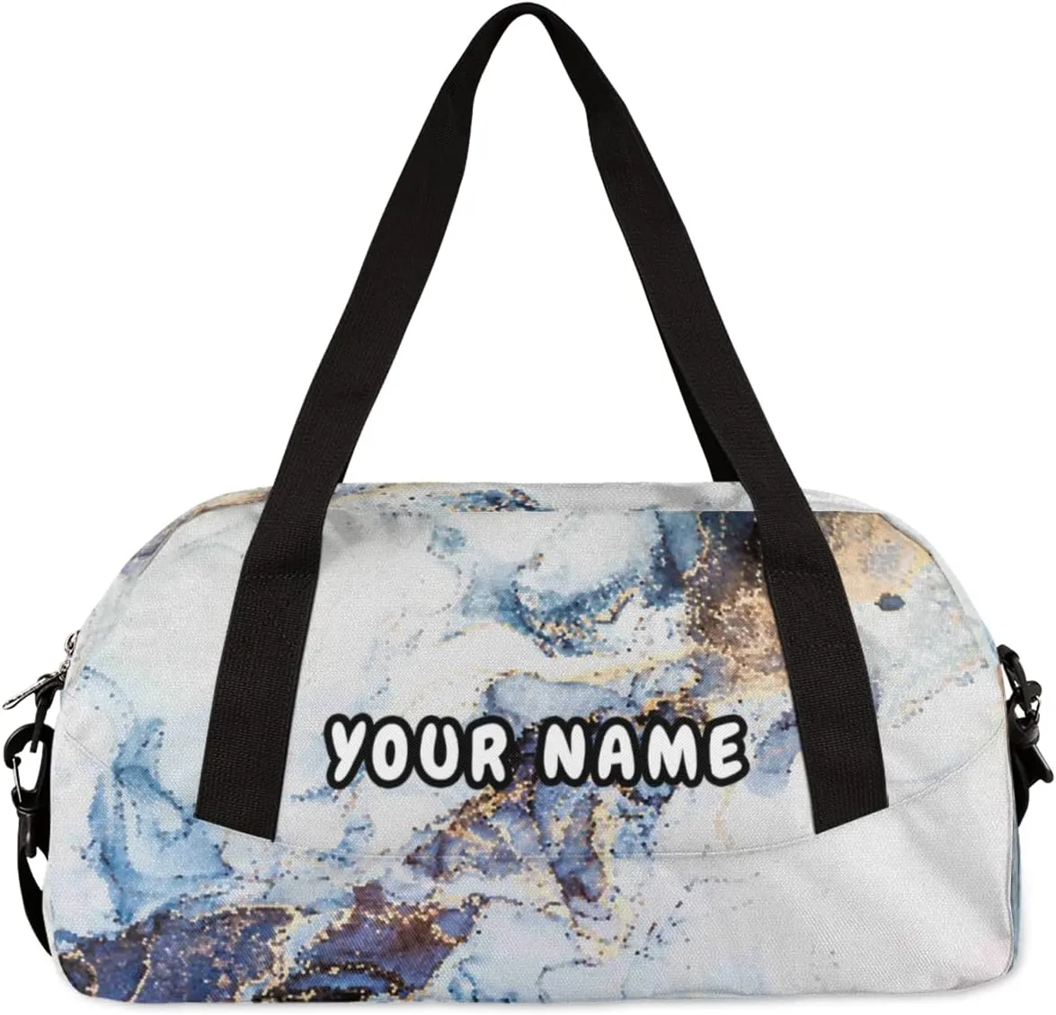 Marble Modern Art Personalized Kids Duffel Bag for Girls Boys, Marble Debris Custom Name Dance Bag Overnight Small Duffel Bag Carry On Weekend Sports Travel Bag for School Practice Gymnastics Ballet