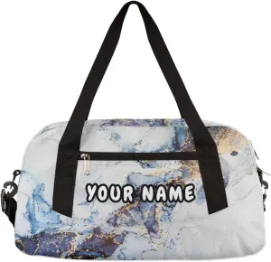Marble Modern Art Personalized Kids Duffel Bag for Girls Boys, Marble Debris Custom Name Dance Bag Overnight Small Duffel Bag Carry On Weekend Sports Travel Bag for School Practice Gymnastics Ballet