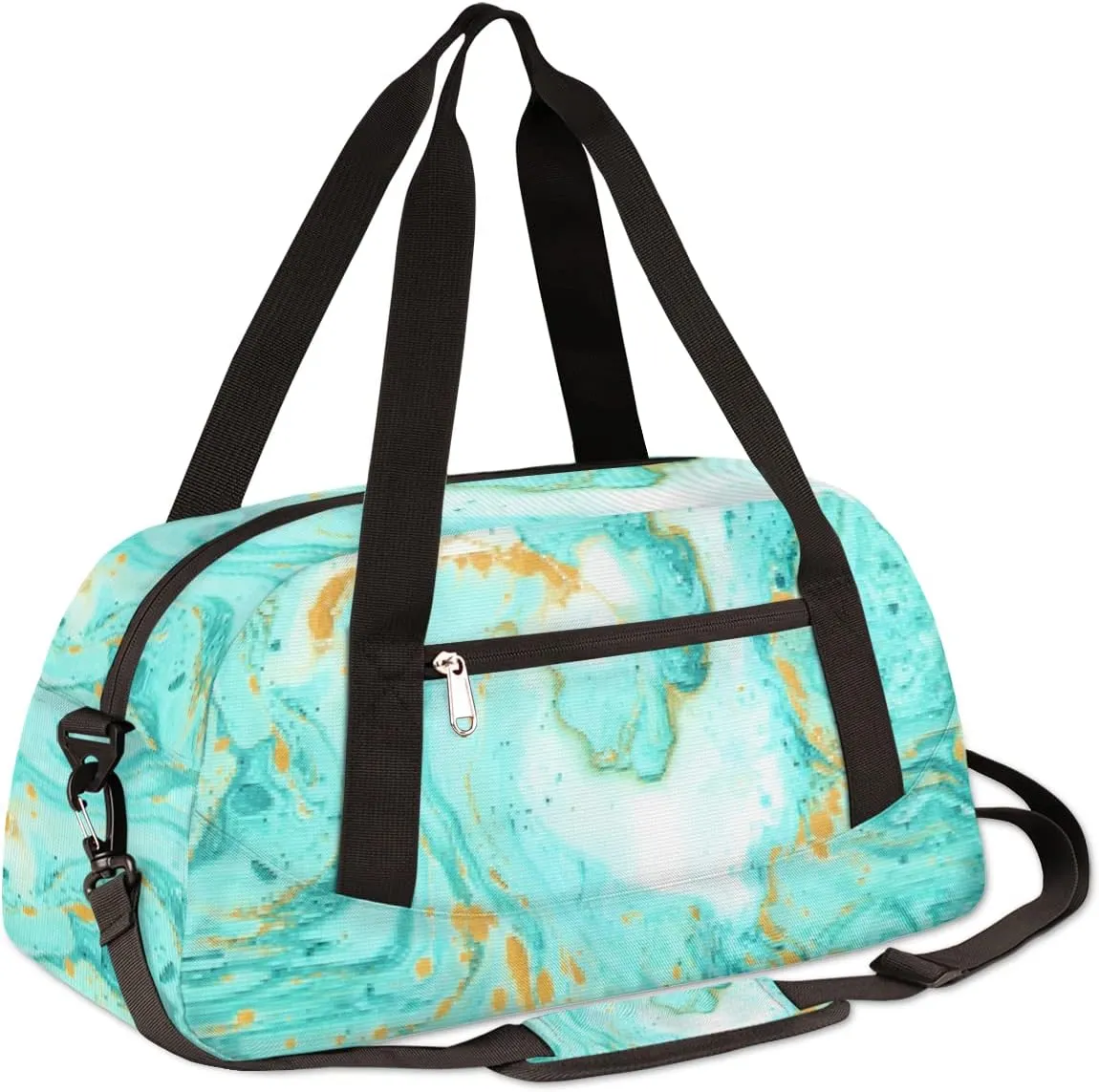 Marble Texture Kids Duffel Bag for Girls Boys Teens, Marble Pixel Wind Dance Bag Overnight Small Duffel Bag Carry On Weekend Sports Gym Travel Bag for School Practice Gymnastics Ballet