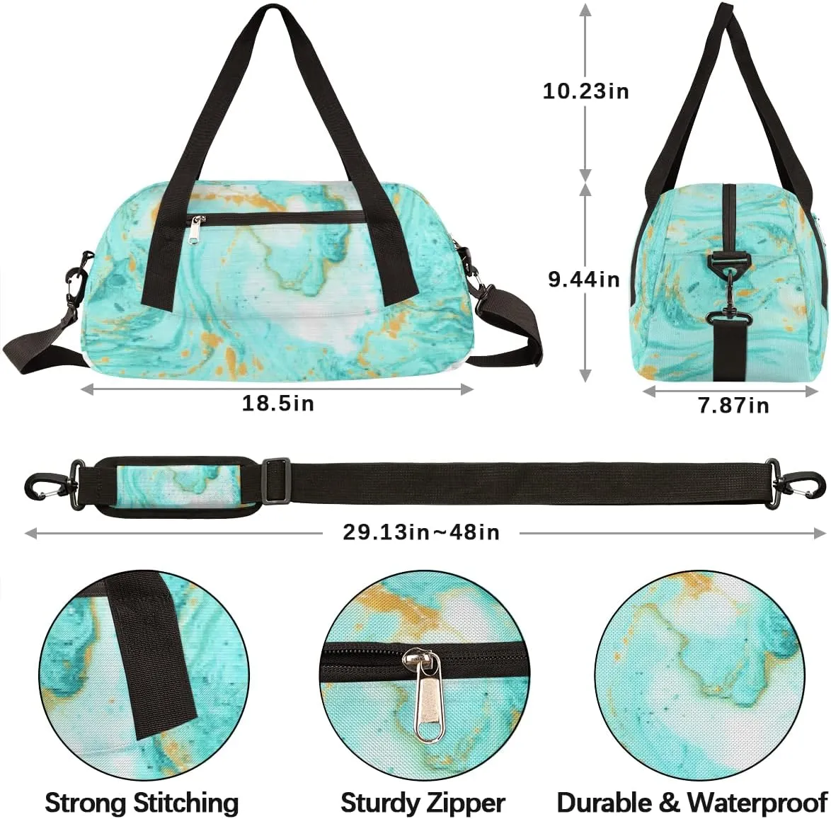 Marble Texture Kids Duffel Bag for Girls Boys Teens, Marble Pixel Wind Dance Bag Overnight Small Duffel Bag Carry On Weekend Sports Gym Travel Bag for School Practice Gymnastics Ballet