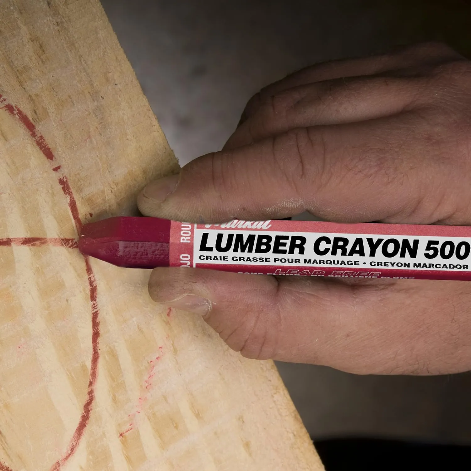 Markal 500 Lumber Crayon Clay Based Marker, 1/2" Hex, 4-5/8" Length, Blue (Pack of 12)
