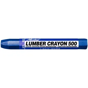 Markal 500 Lumber Crayon Clay Based Marker, 1/2" Hex, 4-5/8" Length, Blue (Pack of 12)