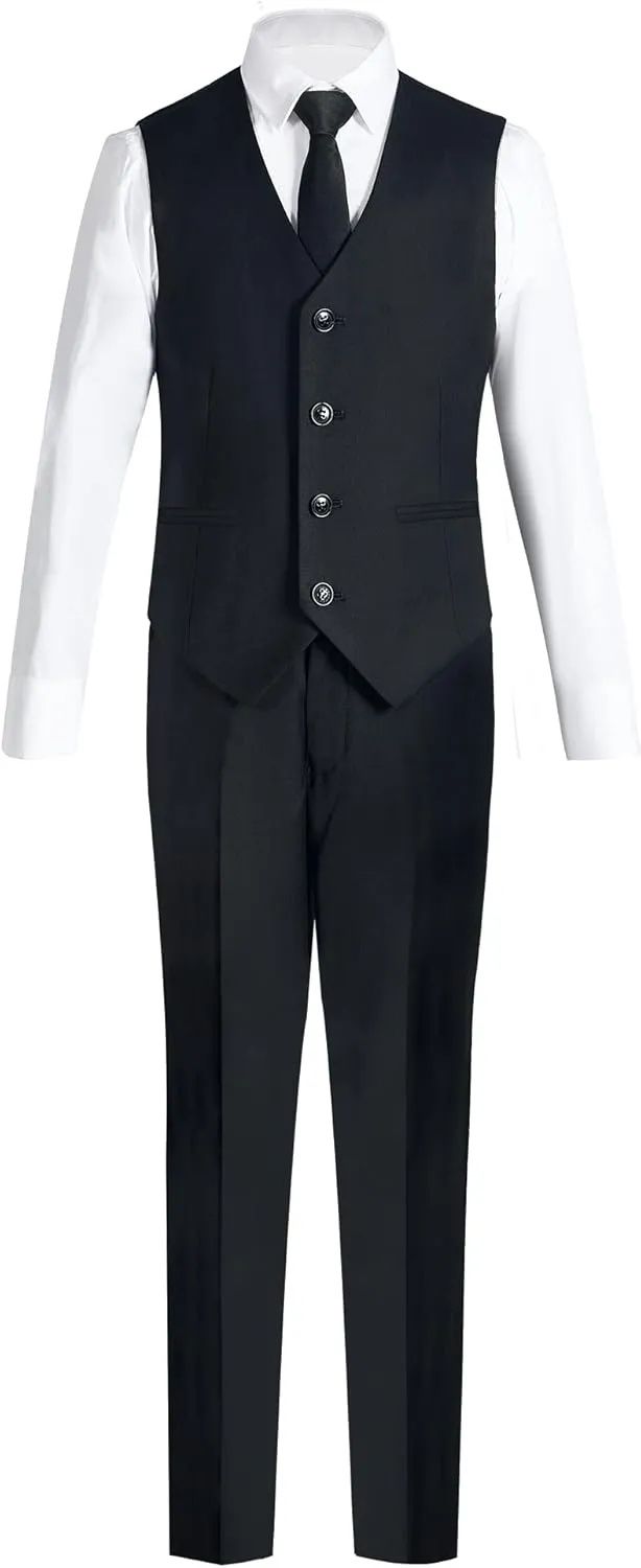 Marvelous World Boys' Formal Slim Fit Suit Set, Adjustable Waist