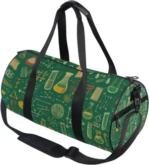 Math Chemistry and Physical Green Gym Duffle Bag Women Men Sports Fitness Bag for Travel Workout Gymnastics Dance Ballet