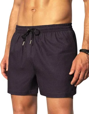 Mens 5" Vintage Swim Trunks Bathing Suits with Mesh Lining Quick Dry Swim Shorts Men Swimsuits with Zipper Pocket