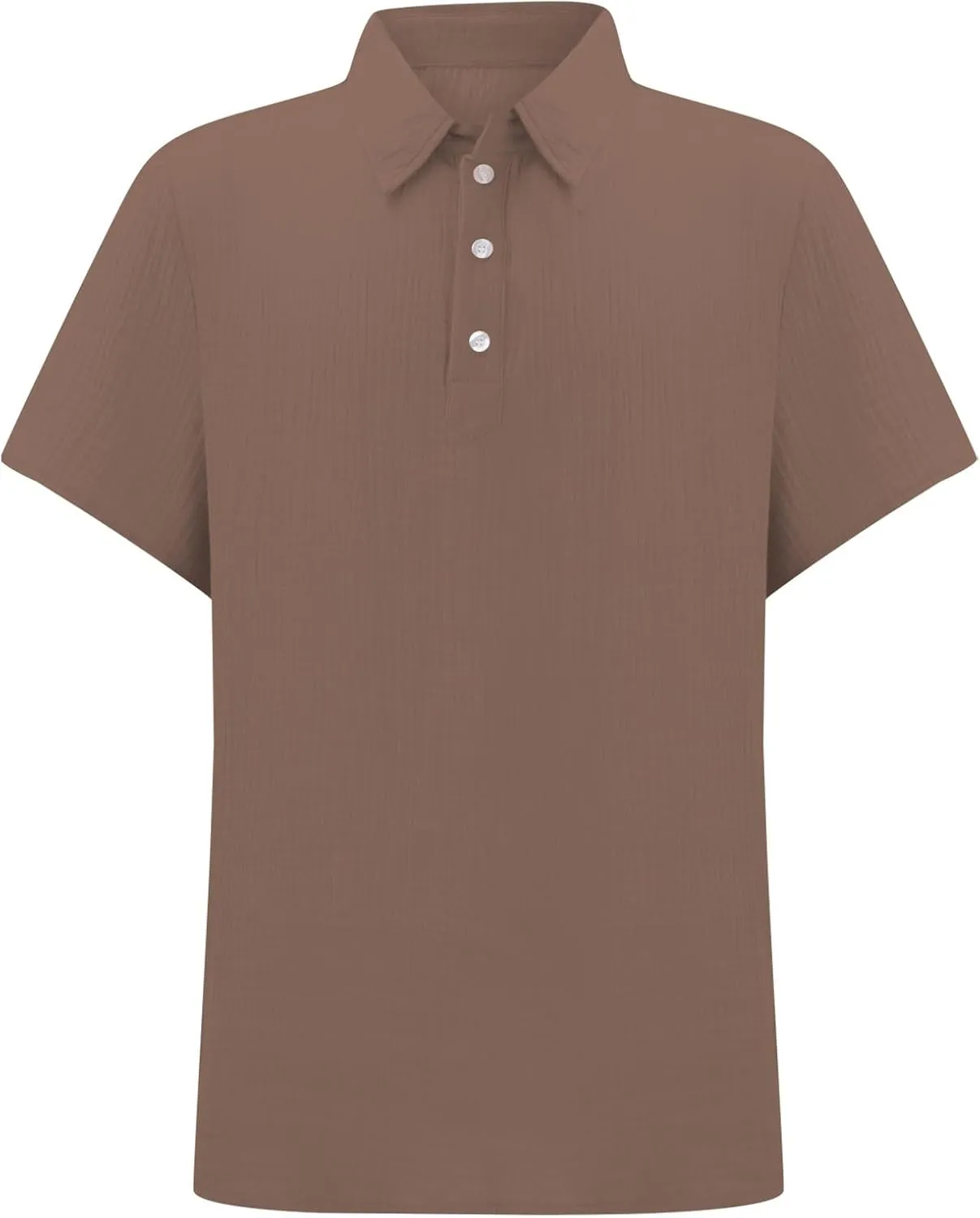Men's Button Polo Shirt Textured Casual Knit Short Sleeve Polo T Shirt Summer Beach Holiday Stretchy Golf Shirts