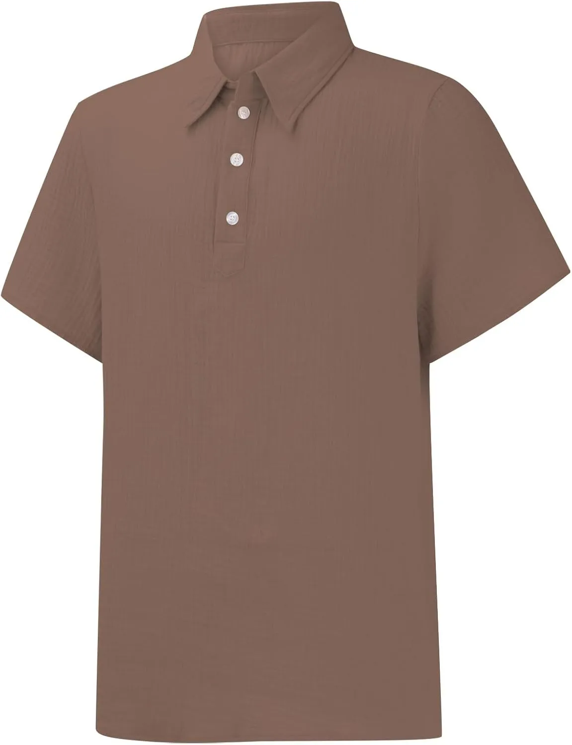 Men's Button Polo Shirt Textured Casual Knit Short Sleeve Polo T Shirt Summer Beach Holiday Stretchy Golf Shirts