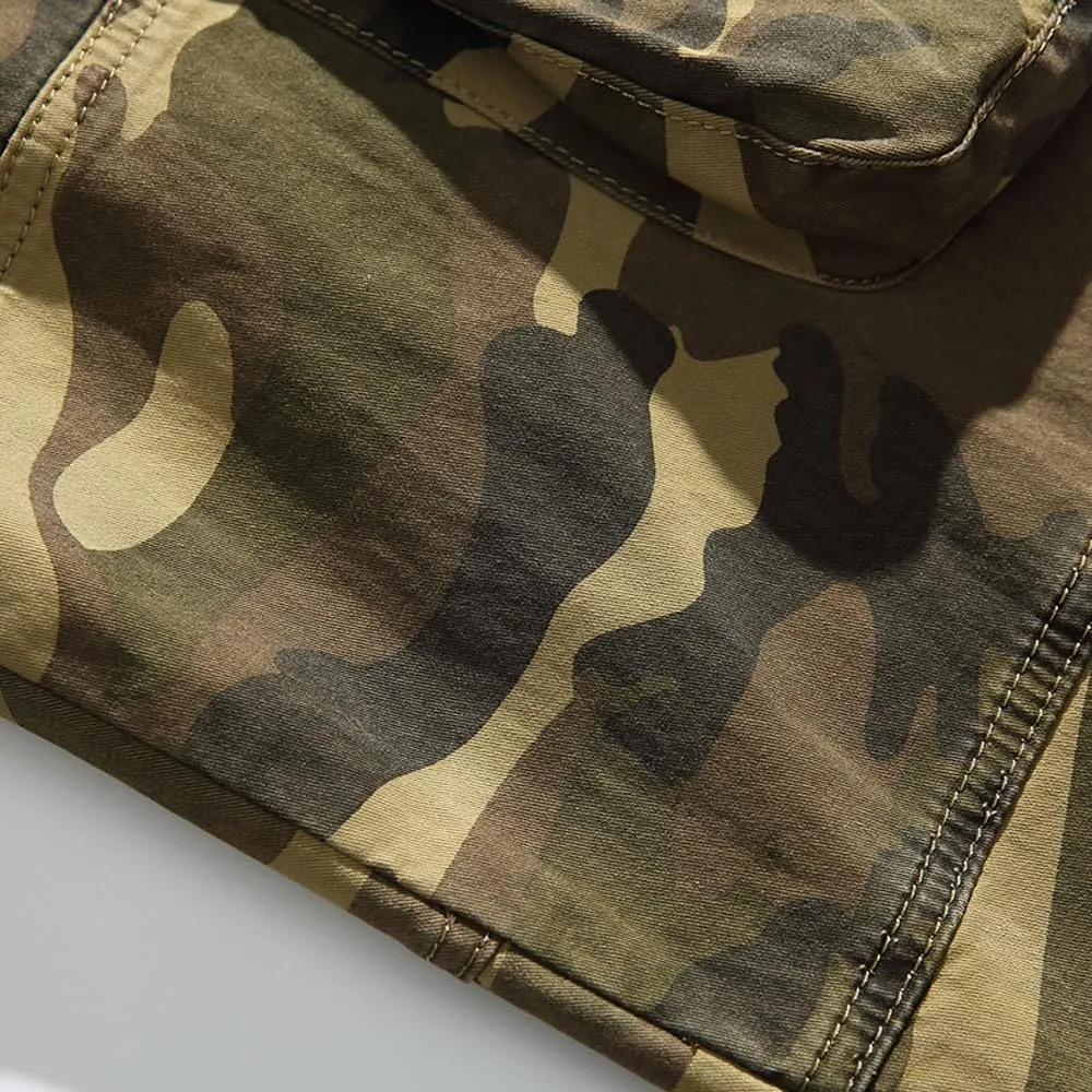 Men's Camouflage Cargo Pants Cotton Regular Fit Multi Pockets Military Pants