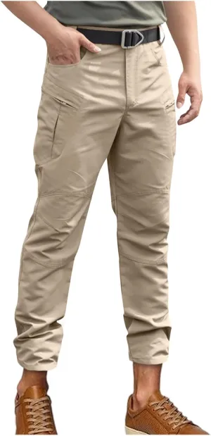 Men's Cargo Pants Flex Stretch Tactical Pant Water Resistant Ripstop Work Sweatpants Lightweight Outdoor Hiking Gear