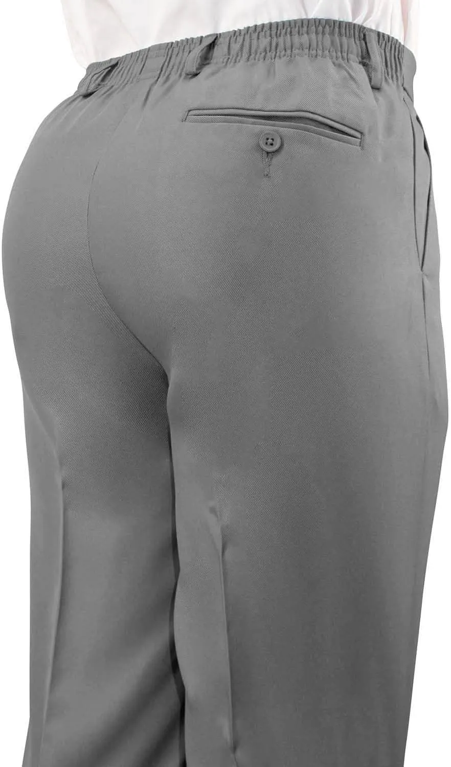 Men's Elasticated Pants with Hidden Stretch Fit Waist Smart Formal Comfortable Golf Slacks