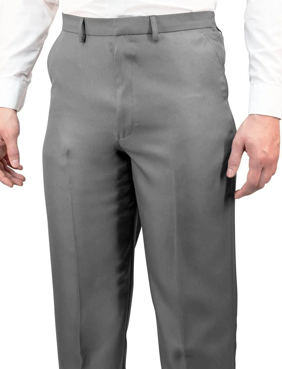 Men's Elasticated Pants with Hidden Stretch Fit Waist Smart Formal Comfortable Golf Slacks