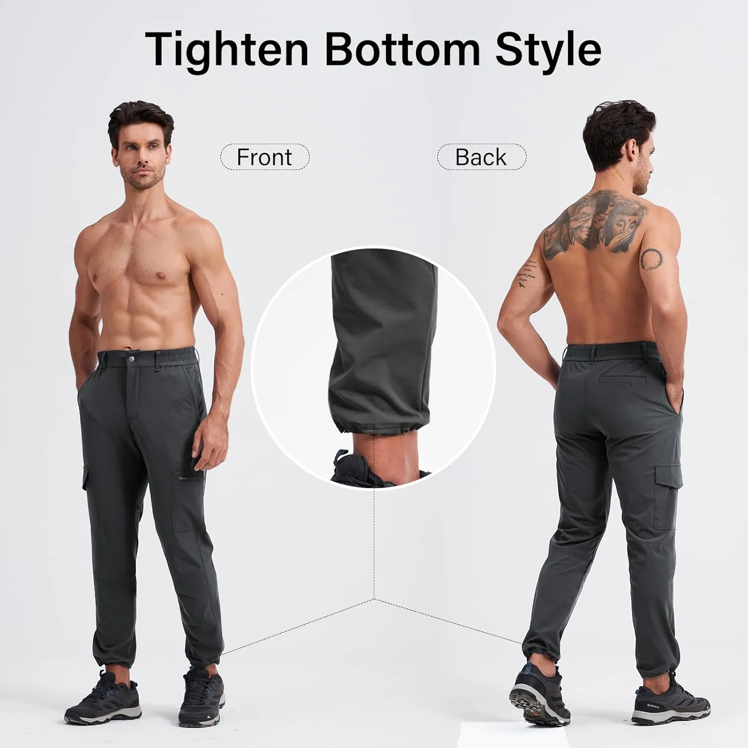 Mens Lightweight Hiking Pants Quick Dry Travel Cargo Pants UPF 50  Outdoor Stretch Trousers with 5 Utility Pockets
