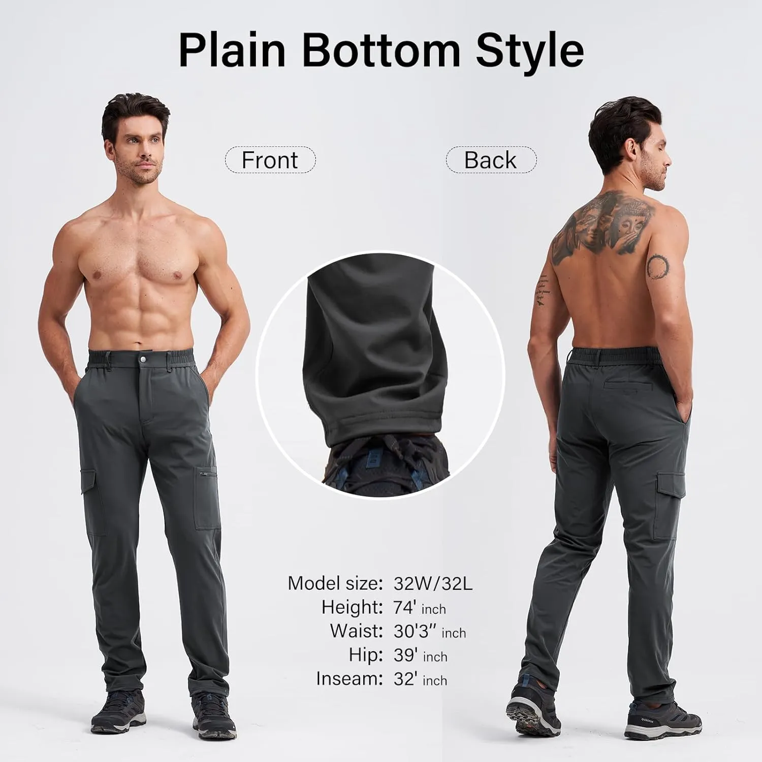 Mens Lightweight Hiking Pants Quick Dry Travel Cargo Pants UPF 50  Outdoor Stretch Trousers with 5 Utility Pockets