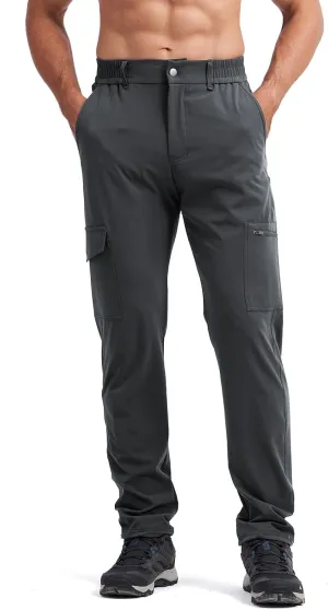 Mens Lightweight Hiking Pants Quick Dry Travel Cargo Pants UPF 50  Outdoor Stretch Trousers with 5 Utility Pockets