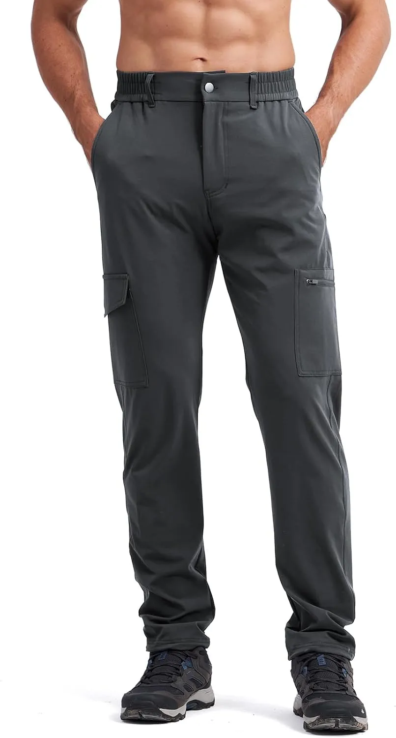 Mens Lightweight Hiking Pants Quick Dry Travel Cargo Pants UPF 50  Outdoor Stretch Trousers with 5 Utility Pockets