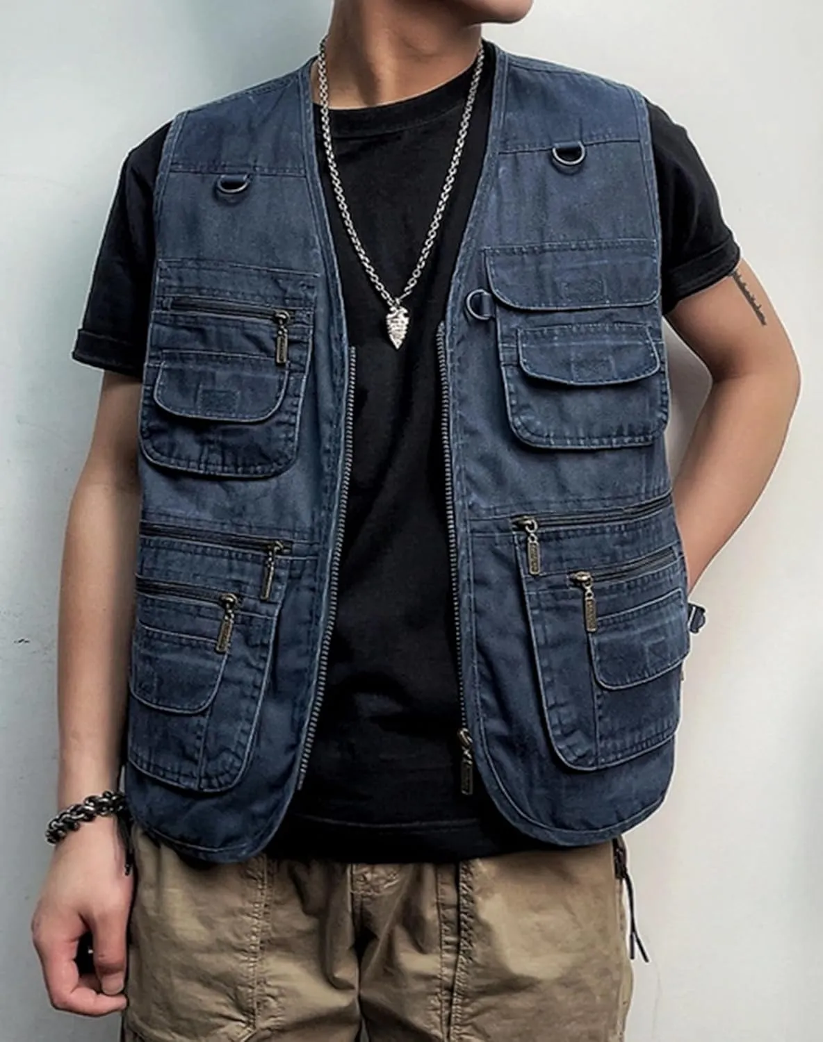 Men's Lightweight Utility Fishing Vest V Neck Safari Photographer Vests
