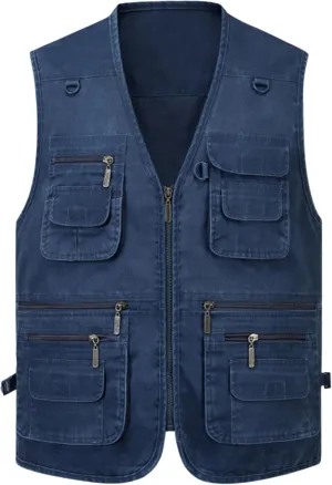 Men's Lightweight Utility Fishing Vest V Neck Safari Photographer Vests