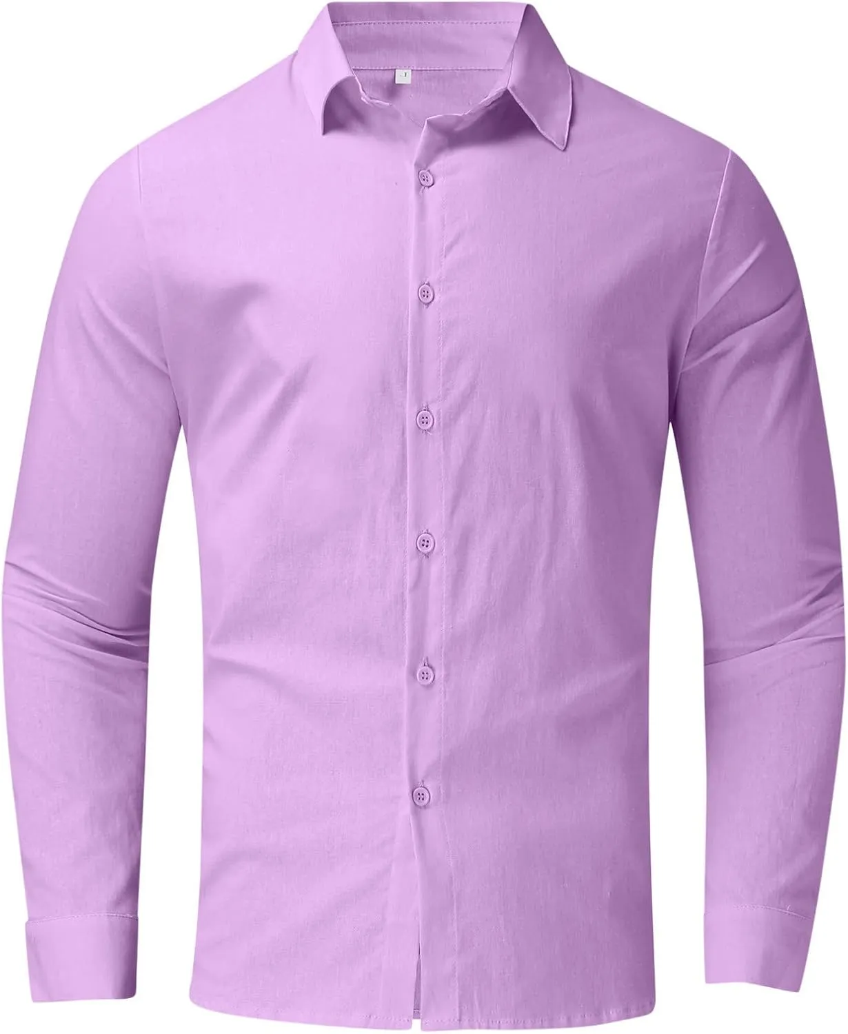Men's Long Sleeve Cotton Linen Shirt Beach Buttons Down Solid Plain Roll Up Sleeve Summer Beach Shirts Work Shirt