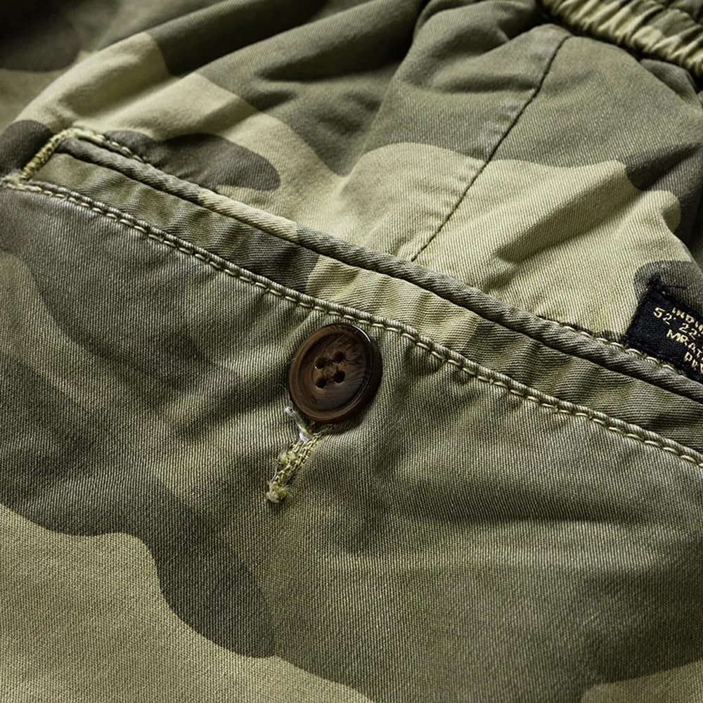 Men's Multi Pockets Camouflage Cargo Shorts Summer Relaxed Fit Cotton Hiking Cargo Shorts