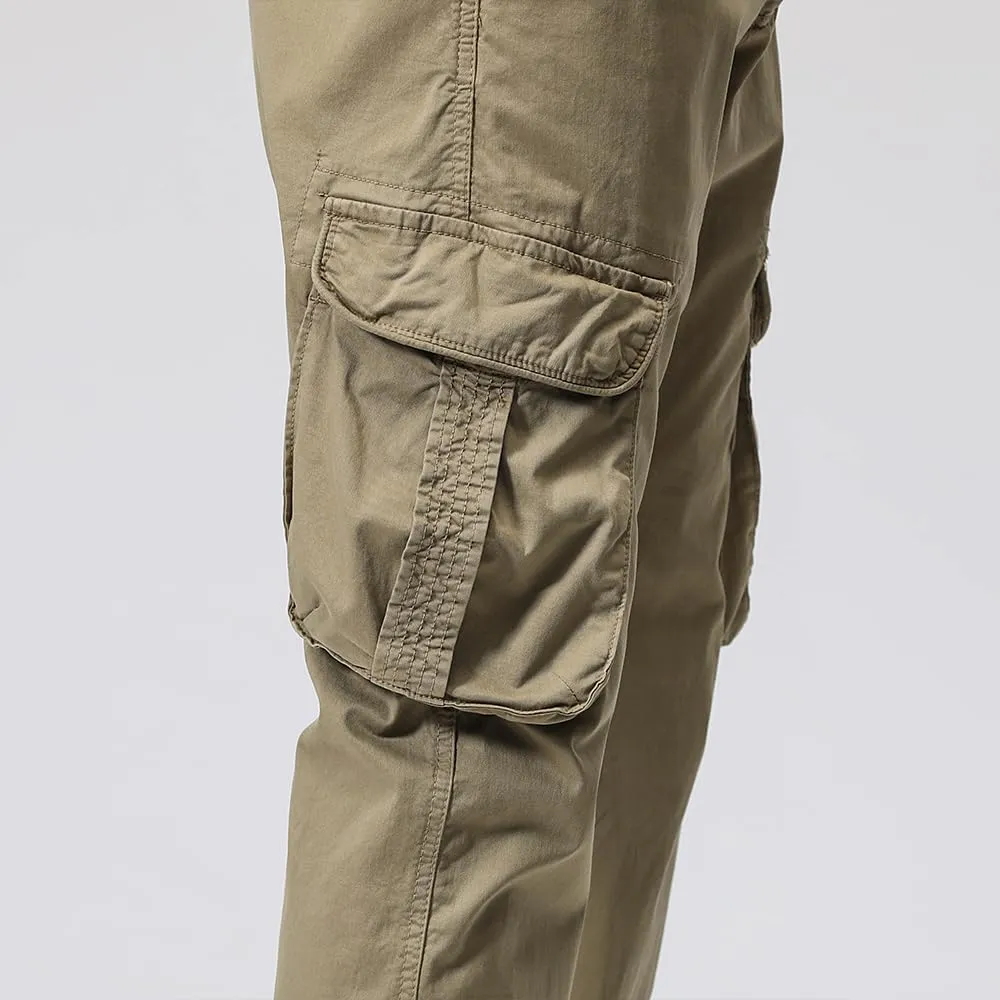 Men's Regular Fit Cargo Pants Drawstring Cotton Multi Pockets Military Pants