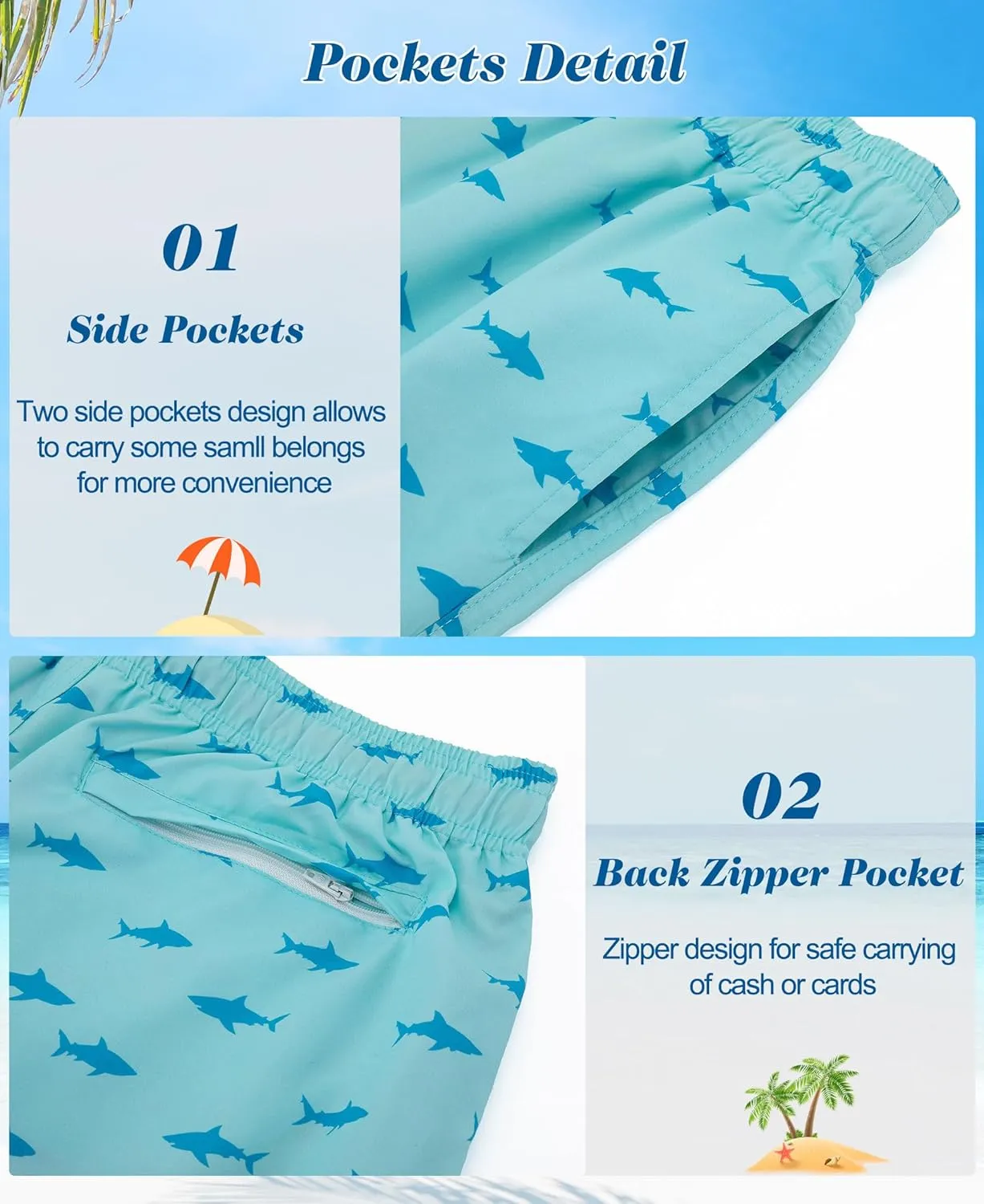 Men's Swim Trunks 5.5 Inch Bathing Suits for Men 2 in 1 Board Shorts with Compression Liner