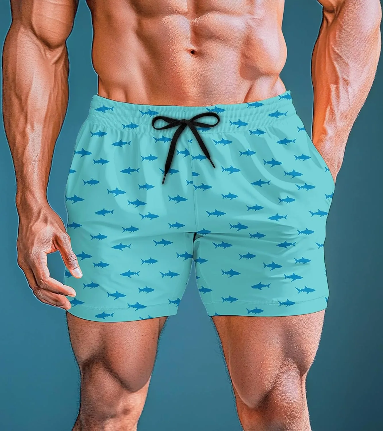 Men's Swim Trunks 5.5 Inch Bathing Suits for Men 2 in 1 Board Shorts with Compression Liner